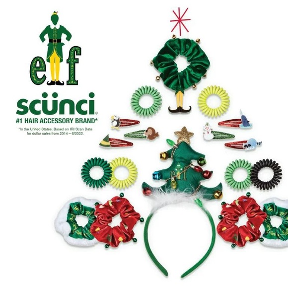 Buddy The Elf Movie Velvet Velvety Jingle Bell Christmas Scrunchie Hair Tie - Picture 9 of 10